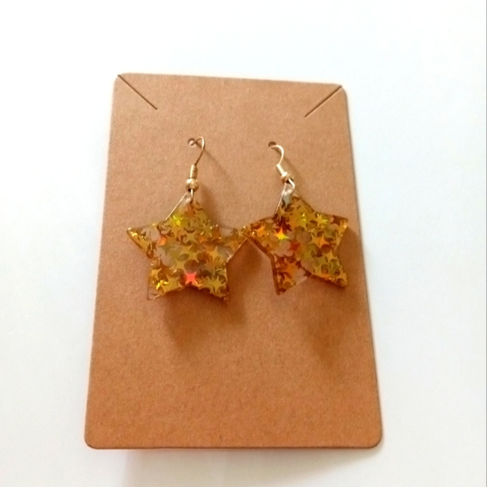 Fashion Jewelry Gold Star Dangle Earrings